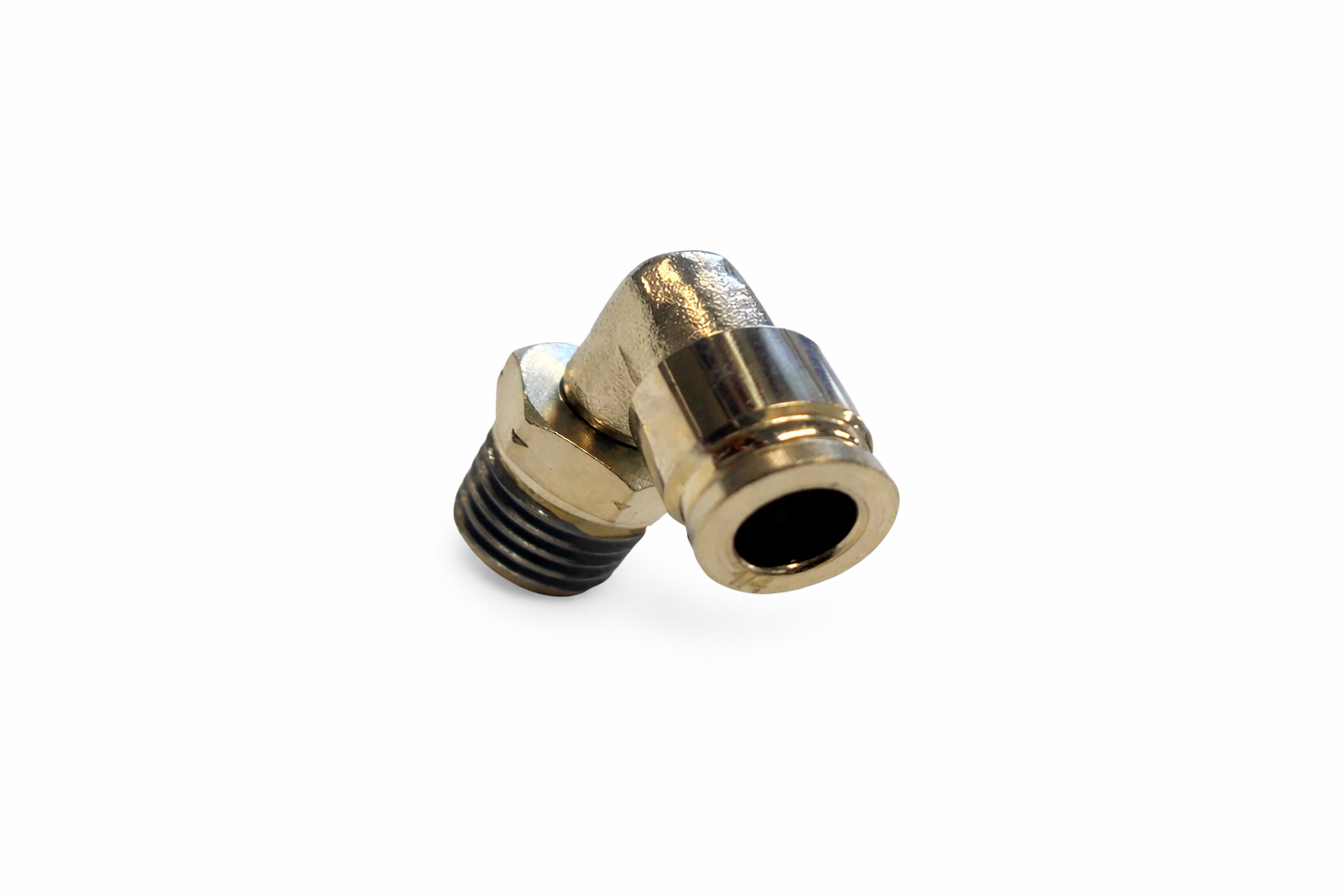 Push-To-Connect 1/4" NPT to 1/4" 90° Swivel Tube Fitting