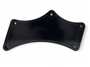 Billet Coyote front engine mounting plates with black anodized finish, designed for 2005-2025 models with alternator provision.